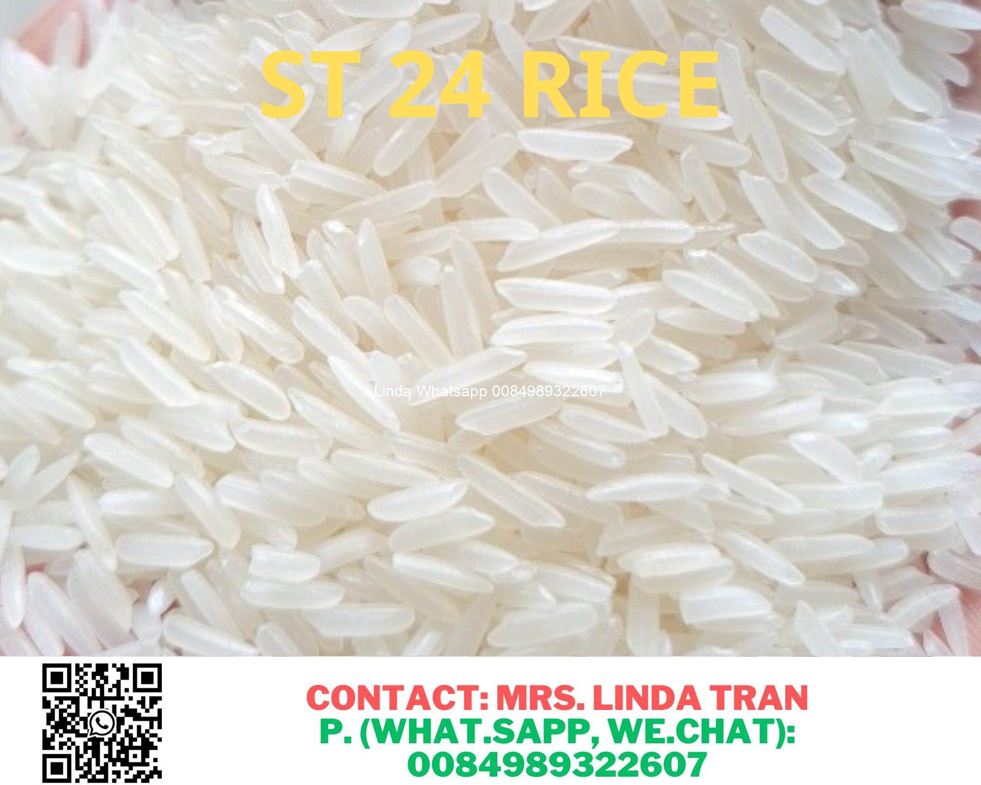 Long grain white rice ST24